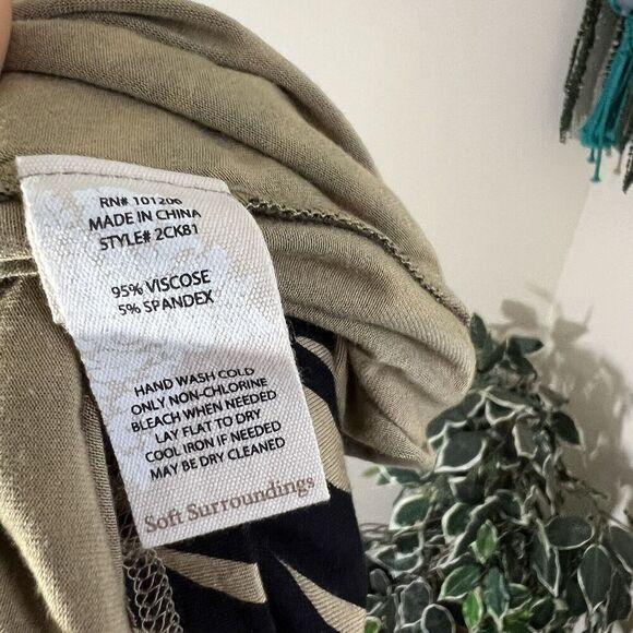 Soft Surroundings Women’s Faux Wrap Maxi Dress Brown Black Zebra Print Boho S - Picture 7 of 8